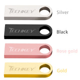 new TECHKEY usb flash drive 64GB 32GB 16GB 8GB 4GB pen drive pendrive флешка waterproof silver u disk memoria cel usb stick gift