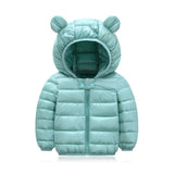 Cute 1- 5y baby girls jacket kids boys Light down coats with ear hoodie spring girl clothes infant children's clothing  for boys