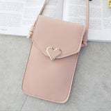 Women's Transparent Leather Cell Phone Shoulder Purse