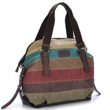 SMOOZA Canvas Totes Bag Striped Womens Handbag Patchwork rainbow Shoulder Bag Fashion Female Casual  Crossbody bag Sac a Main