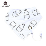 Let's Make Baby Stuff Bibs & Burp Cloths 1pc Cotton Bib Cartoon Silicone Teether BPA Free Baby Things Feeding Baberos Burp Cloth