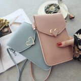 Women's Transparent Leather Cell Phone Shoulder Purse