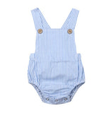 11 Color Newborn Infant Baby Boy Girl Bodysuit Summer Button Jumpsuit Striped Casual Sleeveless Backless Solid Outfits Clothes