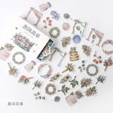 40pcs/lot Old Times Vintage Floral Stickers Set Scrapbooking Stickers For Bullet Journal Planner Diy Crafts Scrapbooking