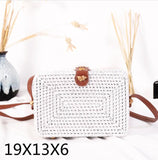 Round Woven Straw Rattan Bodybag