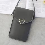 Women's Transparent Leather Cell Phone Shoulder Purse