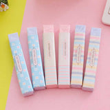 Cute Mini Stripe Flower Rubber Erasers Kawaii School Office Correction Pencil Erasers For Kids Gift Creative Korean Stationery