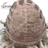 StrongBeauty Short Wig Soft Tousled Curls Blonde Highlights Full Synthetic Wigs COLOUR CHOICES