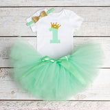 Baby Girl First Birthday Outfit Ensemble One Year Little Girl Dress Clothing Baby Child Summer Clothes Infant Christening Suits