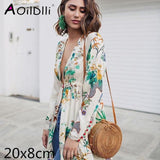 Round Woven Straw Rattan Bodybag