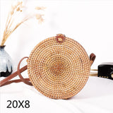 Round Woven Straw Rattan Bodybag