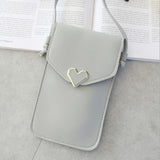 Women's Transparent Leather Cell Phone Shoulder Purse