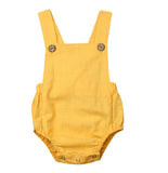 11 Color Newborn Infant Baby Boy Girl Bodysuit Summer Button Jumpsuit Striped Casual Sleeveless Backless Solid Outfits Clothes
