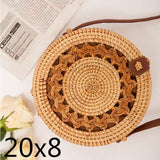 Round Woven Straw Rattan Bodybag