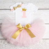 Baby Girl First Birthday Outfit Ensemble One Year Little Girl Dress Clothing Baby Child Summer Clothes Infant Christening Suits