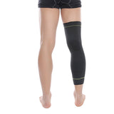 Hot elastic yellow-green stripe sports lengthen knee pad leg sleeve non-slip bandage compression leg warmer for men and women