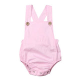 11 Color Newborn Infant Baby Boy Girl Bodysuit Summer Button Jumpsuit Striped Casual Sleeveless Backless Solid Outfits Clothes