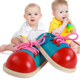 Montessori Learning Educational Toys For Children Wooden Toys Lacing Shoes Creative Puzzle Games Wooden Puzzles Popular Toy