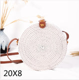 Round Woven Straw Rattan Bodybag