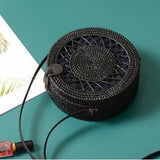 Round Woven Straw Rattan Bodybag