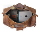 Vintage Big Capacity Men Cow Leather Travel Bag Durable Genuine Leather Tote Travel Bag