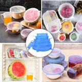 6pcs Silicone Cover Stretch Lids Reusable Airtight Food Wrap Covers Keeping Fresh Cover Kitchen Cooking Cookware Tool