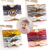 3pcs/set Baby Headband Girls Hair Accessories Cotton Rabbit Ear Turban Bow Elastic Hairband Baby Princess Christmas Day Gifts