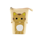 Flexible Fabric Quality Big Cat Pencil Case for School Stationary