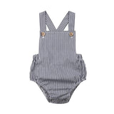 11 Color Newborn Infant Baby Boy Girl Bodysuit Summer Button Jumpsuit Striped Casual Sleeveless Backless Solid Outfits Clothes