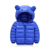 Cute 1- 5y baby girls jacket kids boys Light down coats with ear hoodie spring girl clothes infant children's clothing  for boys