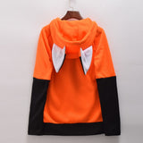 Animal Fox Ear Cosplay Costumes Hoodie Coat Warm Orange Sweatshirt Unisex Hoodies