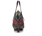 SMOOZA Canvas Totes Bag Striped Womens Handbag Patchwork rainbow Shoulder Bag Fashion Female Casual  Crossbody bag Sac a Main