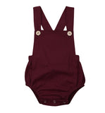 11 Color Newborn Infant Baby Boy Girl Bodysuit Summer Button Jumpsuit Striped Casual Sleeveless Backless Solid Outfits Clothes
