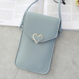 Women's Transparent Leather Cell Phone Shoulder Purse