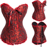 Gothic Corset Corselette Women's Corsets Steampunk Plus Size Overbust Corsage White Bodice Tops Sexy Lace Up Bustier S-6XL