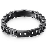 Biker Jewelry Worn Look Men's Biker Chain Bracelet Motorcycle Bicycle Wear Vintage Black Stainless Steel CZ Mens Bracelets 2019