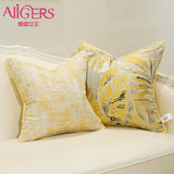 Avigers Yellow Cushion Covers Square Striped Patchwork Jacquard Pillow Cases Home Decorative for Car Sofa Bedroom