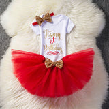 Baby Girl First Birthday Outfit Ensemble One Year Little Girl Dress Clothing Baby Child Summer Clothes Infant Christening Suits