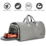Modoker Garment Travel Bag with Shoulder Strap Duffel Bag Carry on Hanging Suitcase Clothing Business Bags Multiple Pockets Grey