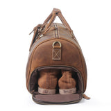 Vintage Big Capacity Men Cow Leather Travel Bag Durable Genuine Leather Tote Travel Bag