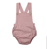 11 Color Newborn Infant Baby Boy Girl Bodysuit Summer Button Jumpsuit Striped Casual Sleeveless Backless Solid Outfits Clothes