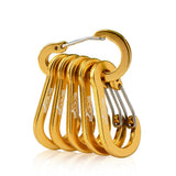 Booms Fishing CC1 6Pcs Aluminum Alloy Carabiner Keychain Outdoor Camping Climbing Snap Clip Lock Buckle Hook Fishing Tool 6Color