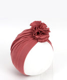 New Fashion Flower Baby Hat Newborn Elastic Baby Turban Hats for Girls 10 Colors Cotton Infant Beanie Cap 1 PC