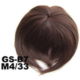 Similler White Black Brown Gold Fake Fringe Clip In Blunt Bangs Synthetic Hair Extensions With High Temperature Fiber
