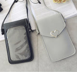 Women's Transparent Leather Cell Phone Shoulder Purse