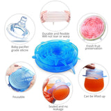 6pcs Silicone Cover Stretch Lids Reusable Airtight Food Wrap Covers Keeping Fresh Cover Kitchen Cooking Cookware Tool