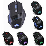 VODOOL Wired Gaming Mouse 7 Buttons 5500 DPI LED Optical Computer Mouse Gamer Mice For PC Laptop Notebook USB Cable Game Mouse