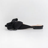 Spring and summer women's shoes Korean silk satin Pointed bow tie slippers Baotou flat heel sets semi slippers