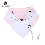 Let's Make Baby Stuff Bibs & Burp Cloths 1pc Cotton Bib Cartoon Silicone Teether BPA Free Baby Things Feeding Baberos Burp Cloth