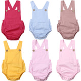 11 Color Newborn Infant Baby Boy Girl Bodysuit Summer Button Jumpsuit Striped Casual Sleeveless Backless Solid Outfits Clothes